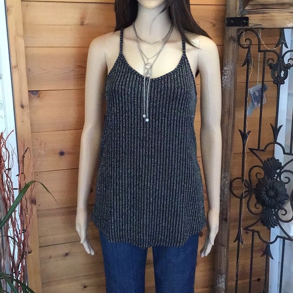 SILVER SPARKLE and BLACK KNIT TANK TOP - Picture 10 of 12